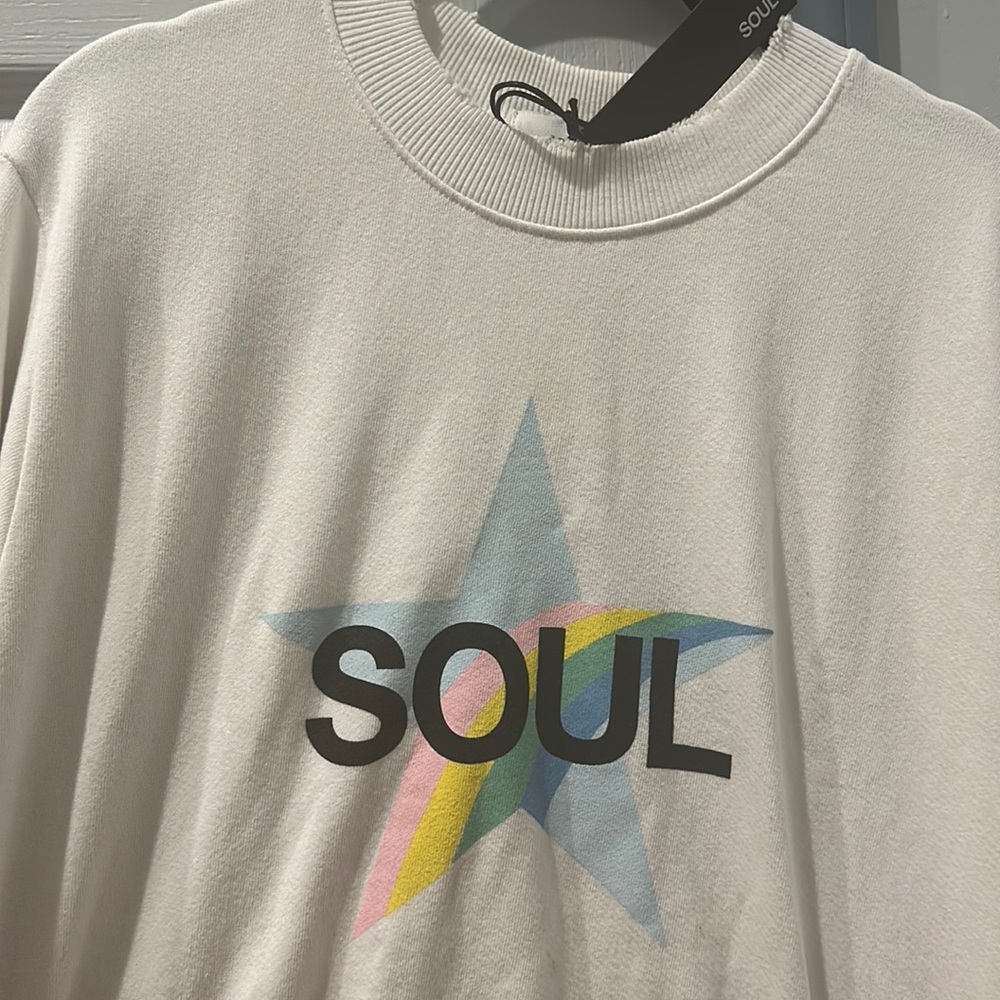 rainbow stars cropped soul cycle sweatshirt